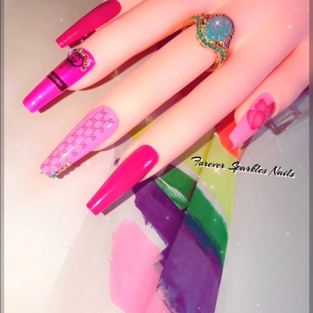 Pink Supreme set•press on nails